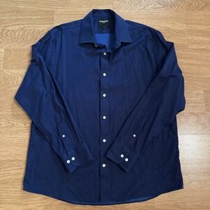 Bonobos Wrinkle Free Shirt Men's Blue XL (Reg) Standard‎ Fit Geometric Preppy